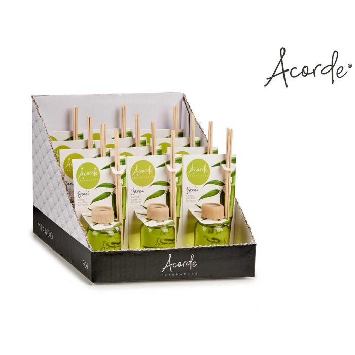 Mikado 50 ml con varilla bambú - Acorde, 7x17x5 cm, verde (12 Unidades) 2 Mikado 50 ml con varilla bambú - Acorde, 7x17x5 cm, verde (12 Unidades) 2