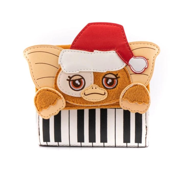 Loungefly Monedero Gremlins Gizmo Navidad con Teclado Musical, Felpa y Cuero Vegano