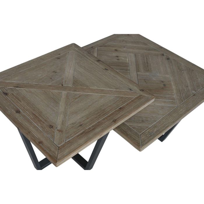 Mesa de Centro Home ESPRIT Negro Natural Metal Madera de abeto 118 x 78 x 45 cm 5