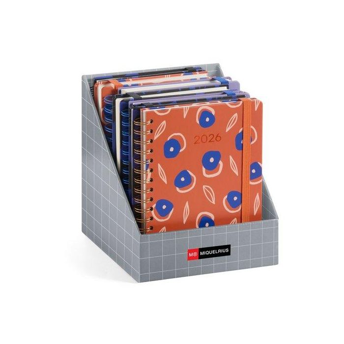 Agenda Anual (2026) Miquelrius Trends Marf Organic Wire-O Tapa Extra Con Goma Plus 213X155 Surtido Expositor De 8