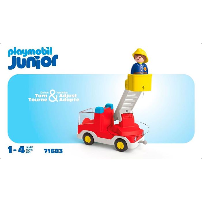 Playmobil Camión De Bomberos Junior 71683 con Escalera y Figura para +12 Meses 2