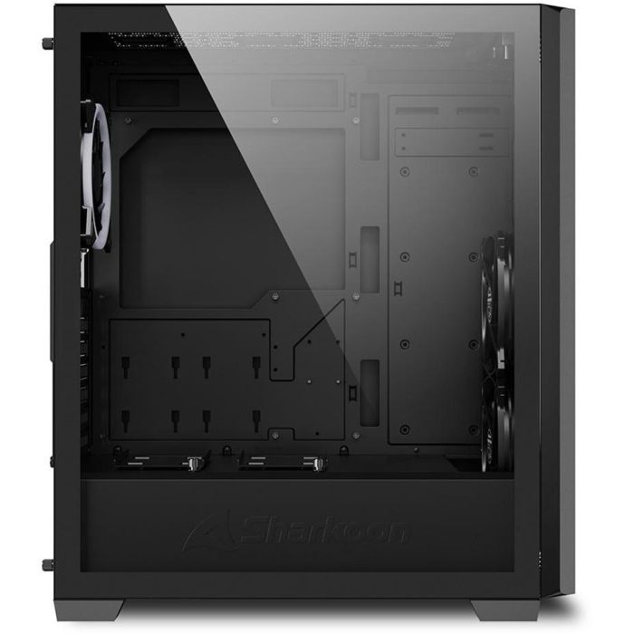 Sharkoon VS9 RGB Midi Tower PC, Caja de Ordenador con Ventana Lateral y Panel de Vidrio Templado, Negro 3