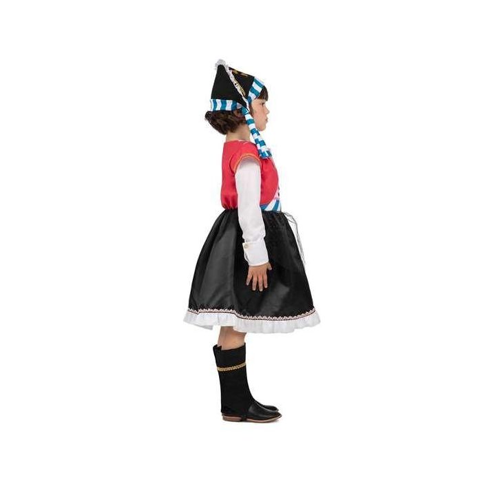 Disfraz pirata gorro, vestido con corpiño, chaleco y cinturón, y cubrebotas talla 7-9 y 3 Disfraz pirata gorro, vestido con corpiño, chaleco y cinturón, y cubrebotas talla 7-9 y 3