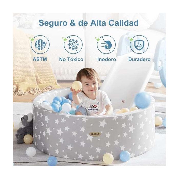 Ociotrends Piscina de Bolas para Niños con 100 Bolas 90x90x30 cm 7