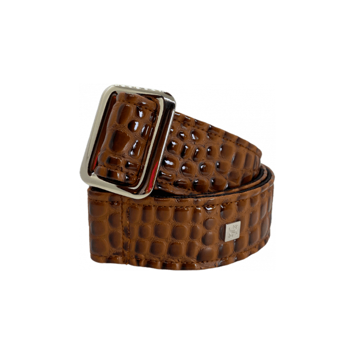 GETM Correa Guitarra Bajo Aussie Gator Mocha Brown ajustable hasta 165 cm Polipiel Nailon Piel 1