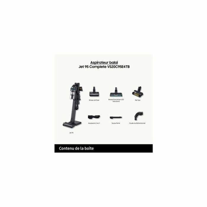 Samsung SAM1696949519508 Jet 95 Complete Aspiradora escoba inalámbrica 210 vatios de aire 2,5 kg 3 cepillos motorizados 4