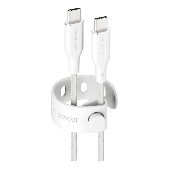 PanzerGlass empower Racing Cable USB-C a USB-C 240W 1.2m USB 2.0, Plata/Blanco 0 PanzerGlass empower Racing Cable USB-C a USB-C 240W 1.2m USB 2.0, Plata/Blanco 0