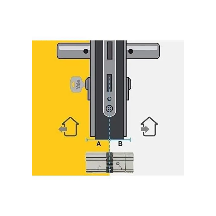 Yale Cilindro de Cierre 500+ para Puerta Exterior - 5 Pines - 3 Llaves - 40 x 50 mm
