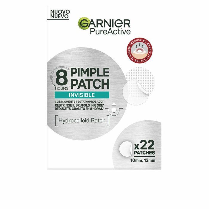 Garnier Pure Active Parches Invisible Anti-Granitos Reducen Granos en 8h 22 unidades (10mm y 12mm)