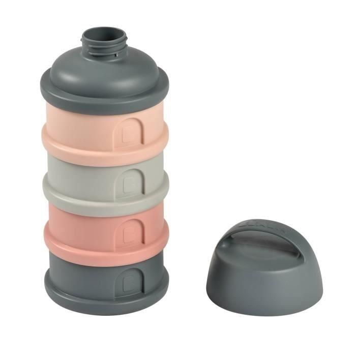 Beaba, caja de dosser, 4 compartimentos, Mineral Grey / Pink 4