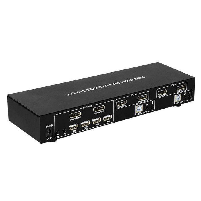 MicroConnect 4K Displayport & USB 2 x 1 way KVM Switch 3