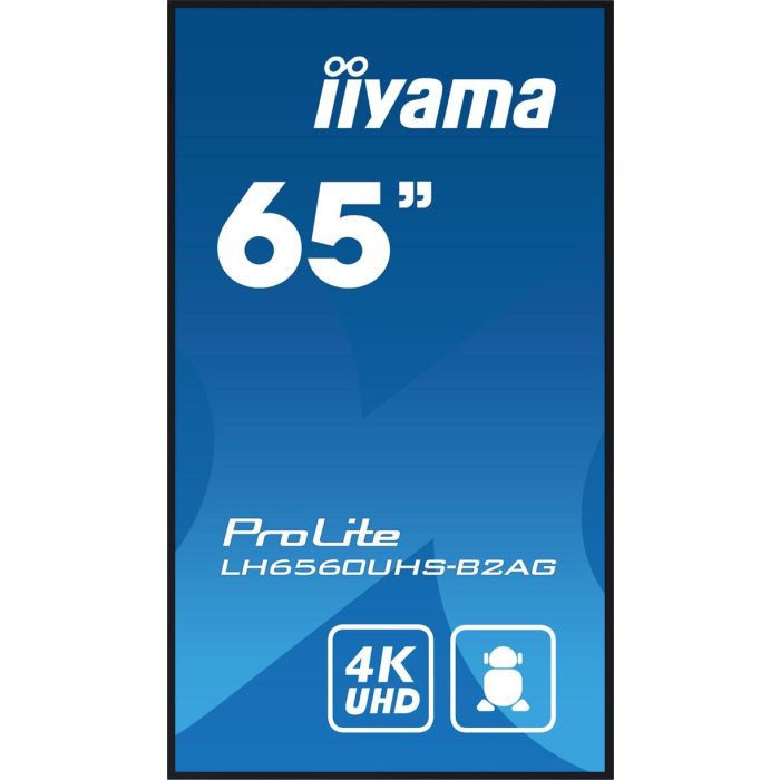 Iiyama Monitor 65" UHD 4K 3840x2160, 500cd/m², HDMI, USB, WiFi, LAN, Android 11, VESA 400x400, LH6560UHS-B2AG 1
