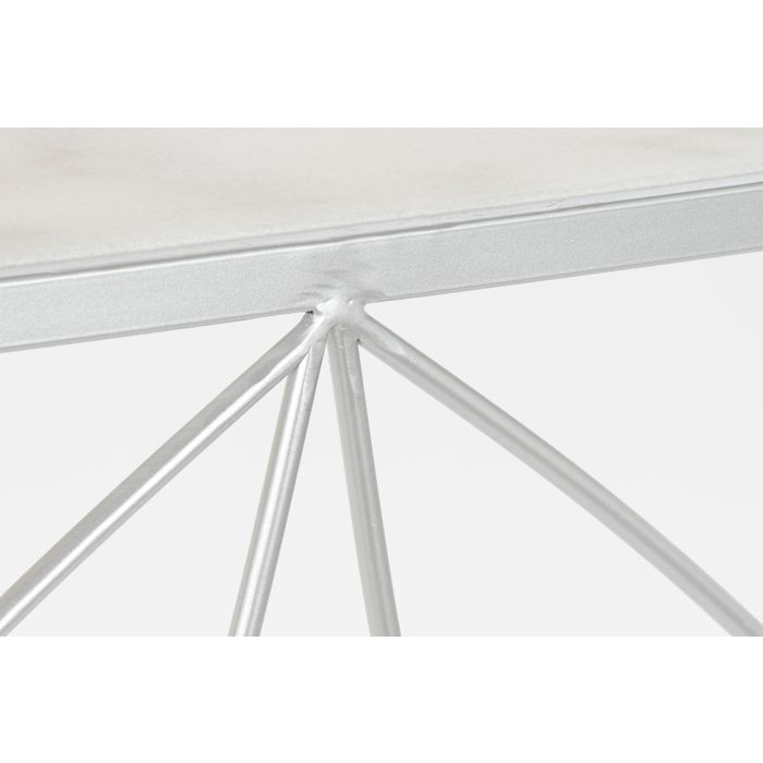 DKD Home Decor Consola Plateado Blanco Metal y Mármol 33 x 78 x 100 cm 3