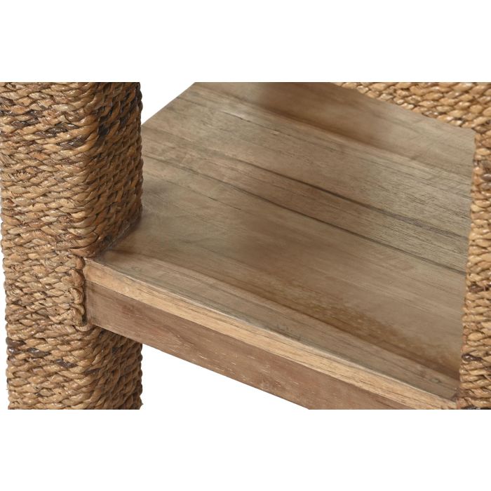 DKD Home Decor Banana 1c25 Mesita Auxiliar Natural Fibra Teca 40 x 40 x 40 cm 3