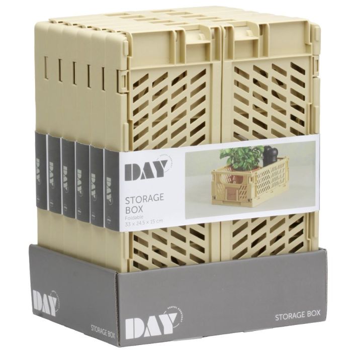 Day Caja Plegable Amarilla Arena 33x24,5x15cm Capacidad 10L Con 2 Etiquetas 3 Day Caja Plegable Amarilla Arena 33x24,5x15cm Capacidad 10L Con 2 Etiquetas 3