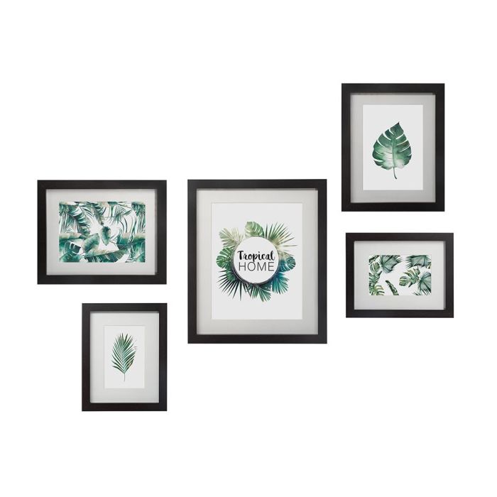Atmosphera Conjunto de 5 marcos para fotografías en madera negro - 1 und 26x31 cm / 2 uds. 18x23 cm / 2 uds. 16x21 cm