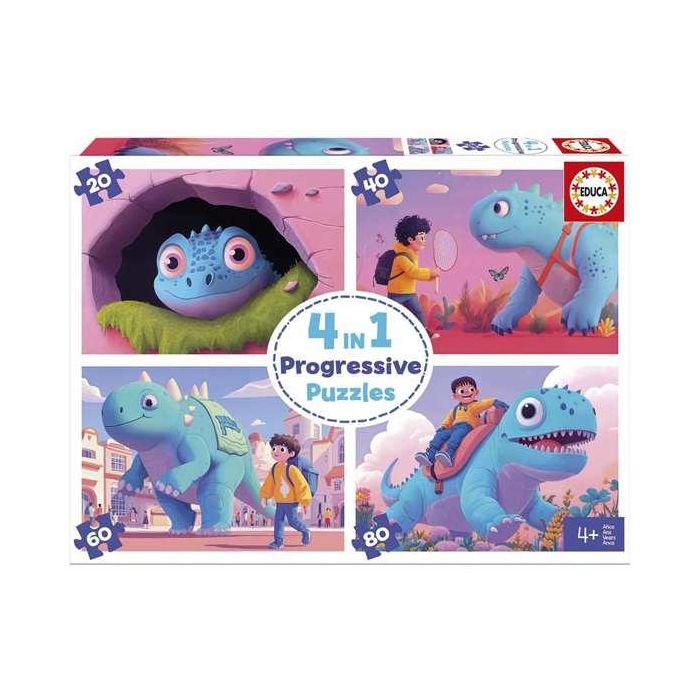 Puzzle Progresivo Simpáticos Dinos 20-40-60-80 20222 Educa Puzzle Progresivo Simpáticos Dinos 20-40-60-80 20222 Educa