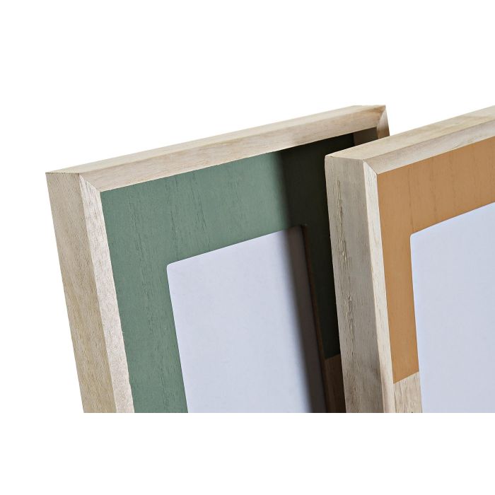 DKD Home Decor Marco de Fotos Estilo Scandi para fotos 10x15 cm Verde, Terracota y Natural de Madera y Cristal (4 Unidades) 1