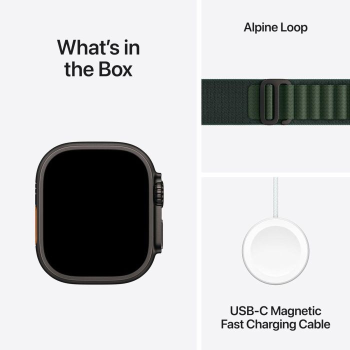 Apple Watch Ultra 2 GPS + Cellular 49mm Caja Titanio Negro Correa Alpine Loop Verde Oscuro Grande 1