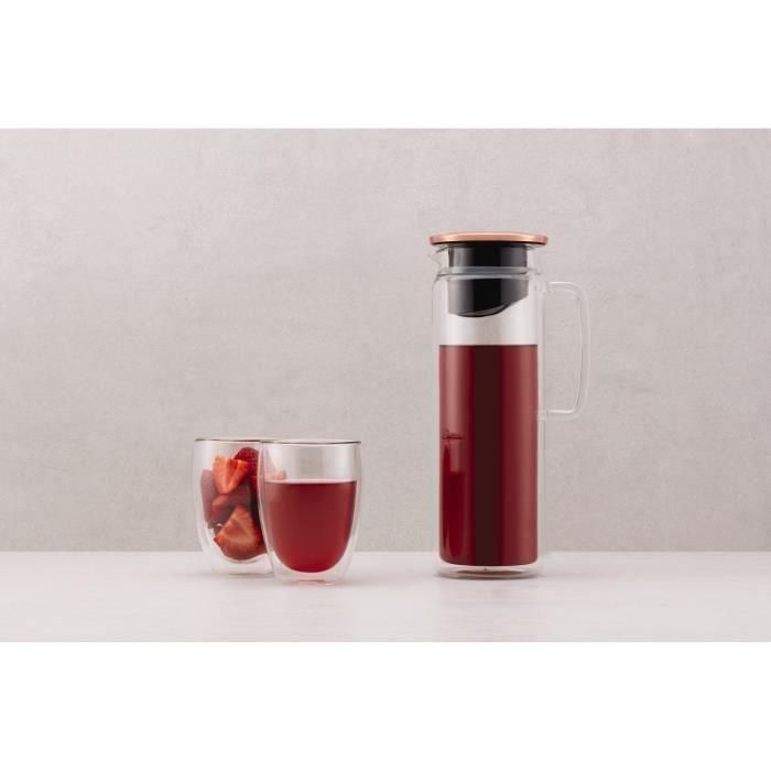 Jarra de vidrio con infusor - BODUM - Biasca - Tapa de cobre con filtro - 1,2 L - Transparente 2 Jarra de vidrio con infusor - BODUM - Biasca - Tapa de cobre con filtro - 1,2 L - Transparente 2
