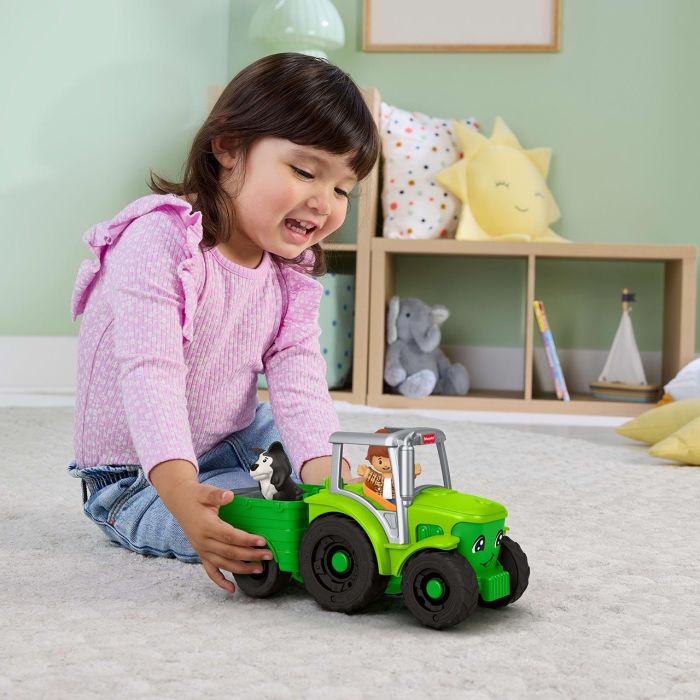 Fisher-Price Jgx12 Little People Tractor Musical de Arrastre con Granjero y Perrito, Juguete Infantil para +12 Meses 4 Fisher-Price Jgx12 Little People Tractor Musical de Arrastre con Granjero y Perrito, Juguete Infantil para +12 Meses 4