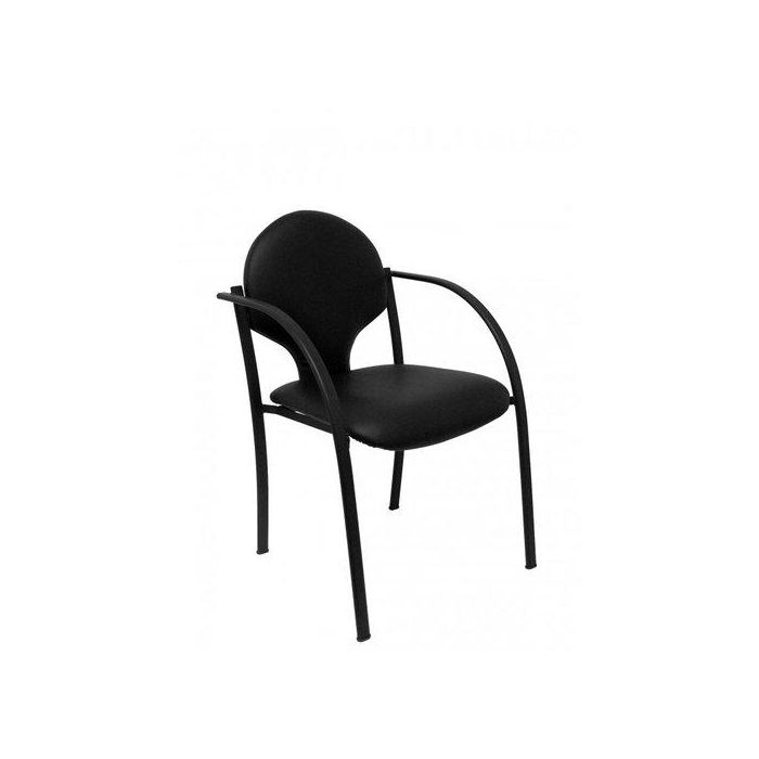 Silla Piqueras Y Crespo Hellin Confidente Ergonomica Con Brazos Fijos Apilable Estructura Negra Asiento Y Respaldo Tapizados Similpiel Negro Pack De 2