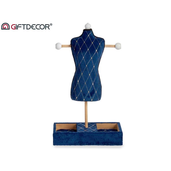 Maniquí Portajoyas de Terciopelo Azul con Diseño de Rombos - Giftdecor 12x40x24 cm (6 Unidades) 3 Maniquí Portajoyas de Terciopelo Azul con Diseño de Rombos - Giftdecor 12x40x24 cm (6 Unidades) 3