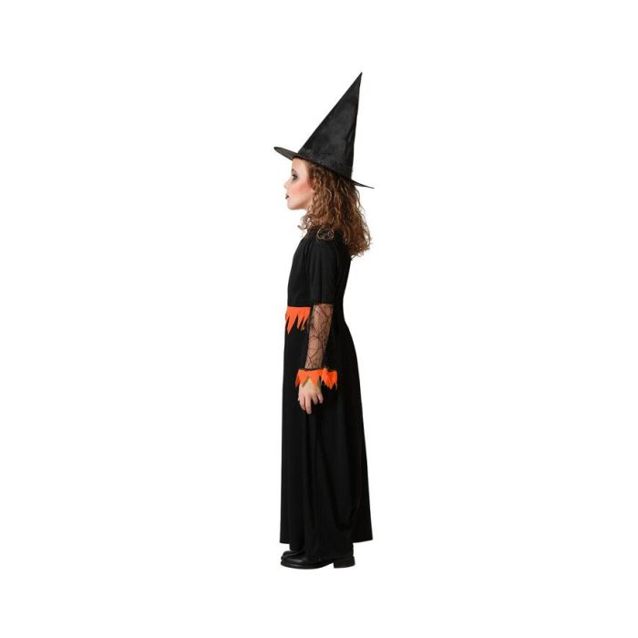 Disfraz Infantil De Bruja Con Traje Largo Naranja Y Sombrero 3-4 Años Halloween