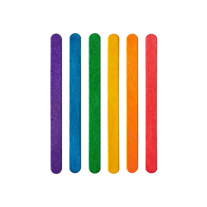 Liderpapel Palitos de Madera Colores Surtidos 15x1.8 cm Bolsa 50 Unidades Manualidades 3