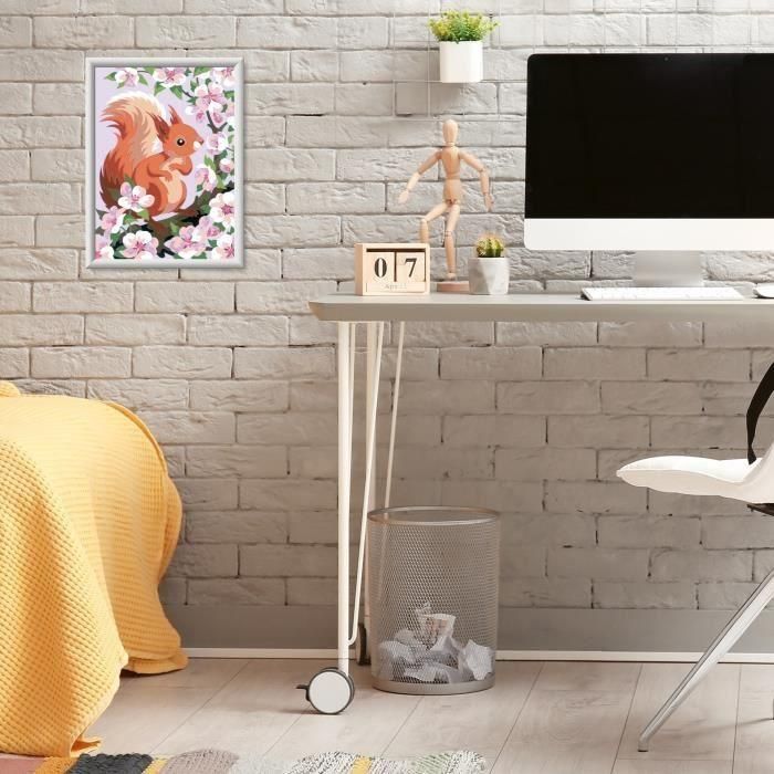 Ravensburger 25837 Kit para Pintar por Números CreArt Kids Ardilla en Primavera 18 x 24 cm para +9 años 2