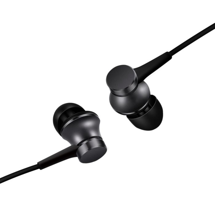 Xiaomi ZBW4354TY Auriculares Mi In-Ear Basic con Micrófono, Jack 3.5mm, Negros, Cable Plano Antienredos Aluminio