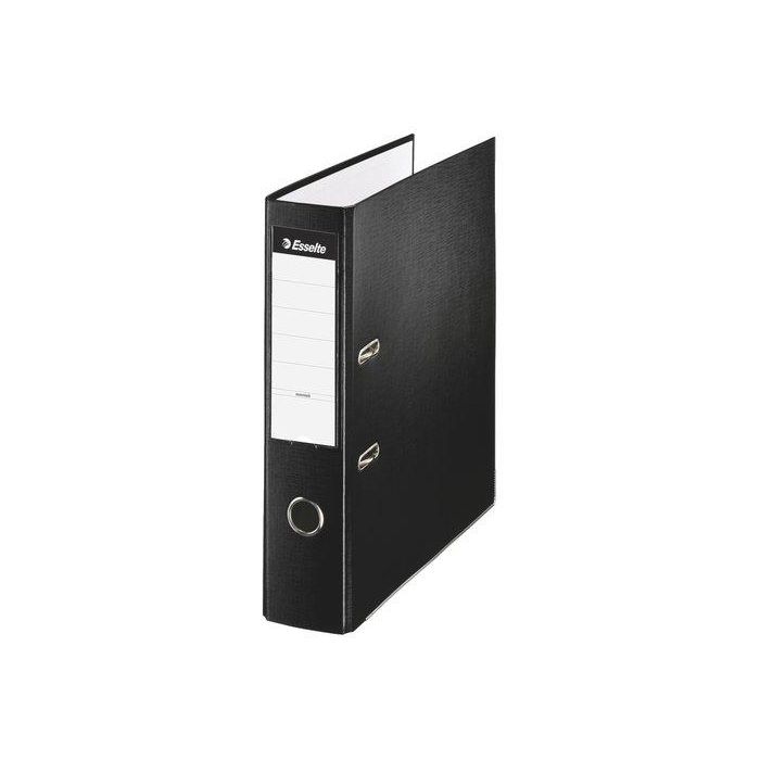 Esselte Archivador de Palanca de Cartón Forrado PVC Folio Lomo 50mm con Rado Negro
