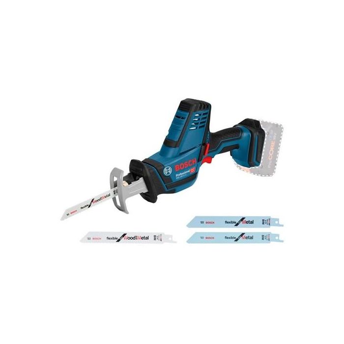 Bosch GSA 18V-LI C Sierra Sable Profesional a Batería, 18V, Empuñadura Cilíndrica, Velocidad Ajustable, Corte hasta 20cm