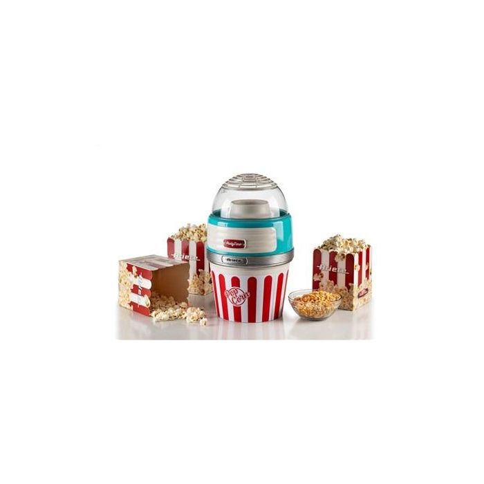 Ariete 2957/01 Máquina de Palomitas Party Time Big Popper Azul, Diseño Retro Años 50, Aperitivo Natural sin Grasas 12