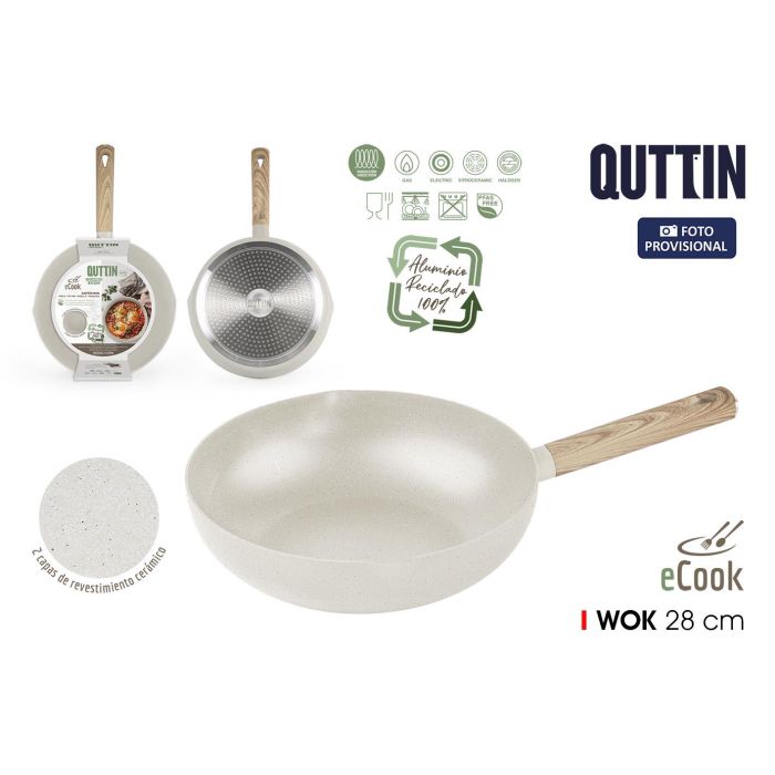 Sartén Wok 28 cm Ecook Quttin (6 Unidades) Sartén Wok 28 cm Ecook Quttin (6 Unidades)