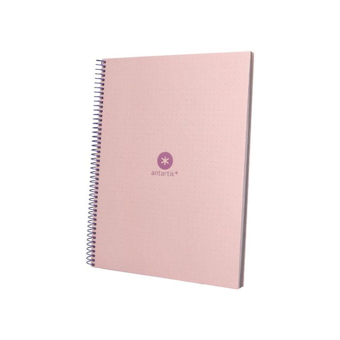 Cuaderno Espiral A4 Micro Antartik Dots Tapa Forrada 80H 90 gr Rayado Puntos 1 Banda 4 Taladros Rosa 3