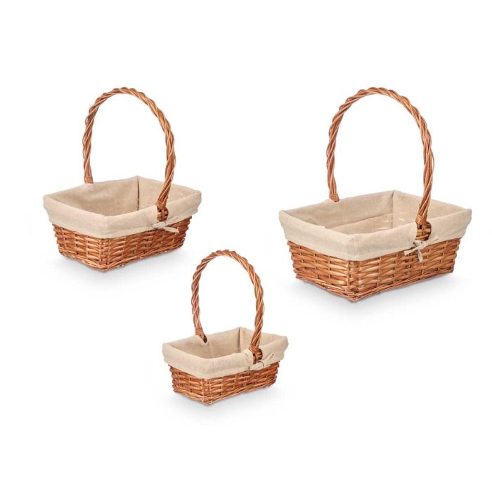 Set 3 Cestas Mimbre Rectangulares Kipit 36X39CM (8 Unidades) 1 Set 3 Cestas Mimbre Rectangulares Kipit 36X39CM (8 Unidades) 1