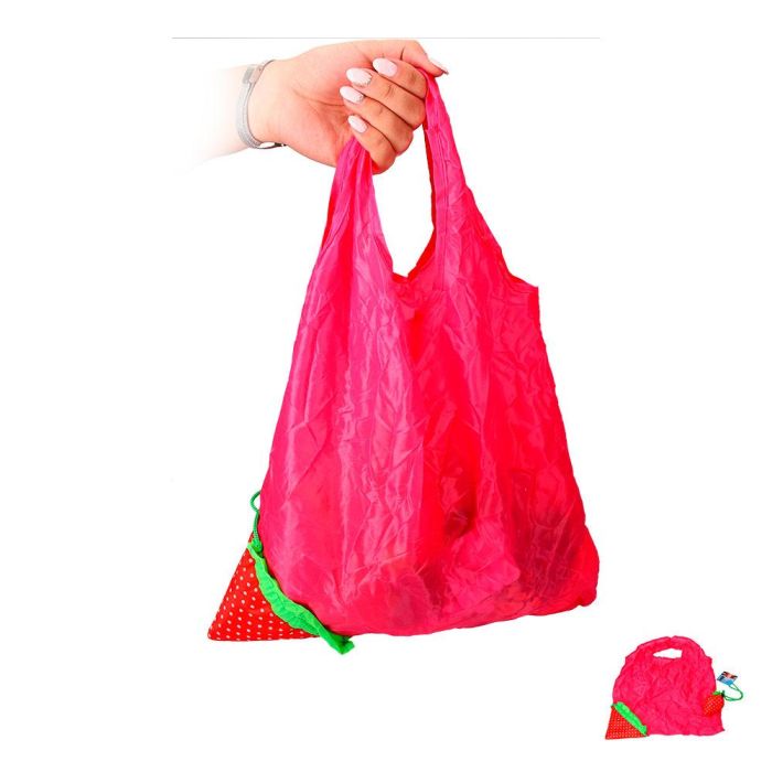 Bolsa de compras plegable de tela, modelo Frutas, 4 colores surtidos 1 Bolsa de compras plegable de tela, modelo Frutas, 4 colores surtidos 1