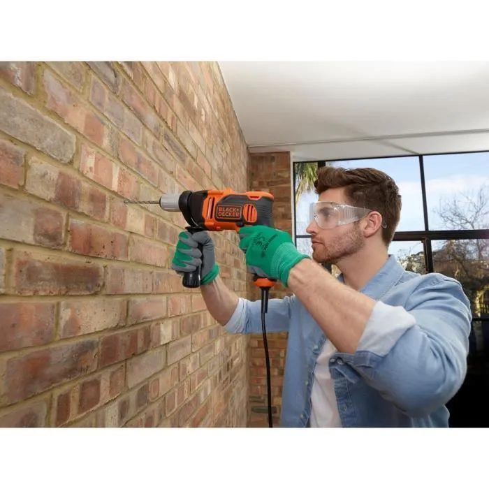 Black + Decker Taladro Percutor con Cable BEH850-QS - 850W - Velocidad Variable - Incluye Guía de Profundidad y Mango Lateral 4