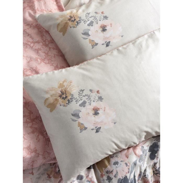 Juego de cama - 1 funda nórdica 220x240 cm + 2 fundas de almohada 60x60 cm - 100% algodón satén - Polvo 1 Juego de cama - 1 funda nórdica 220x240 cm + 2 fundas de almohada 60x60 cm - 100% algodón satén - Polvo 1