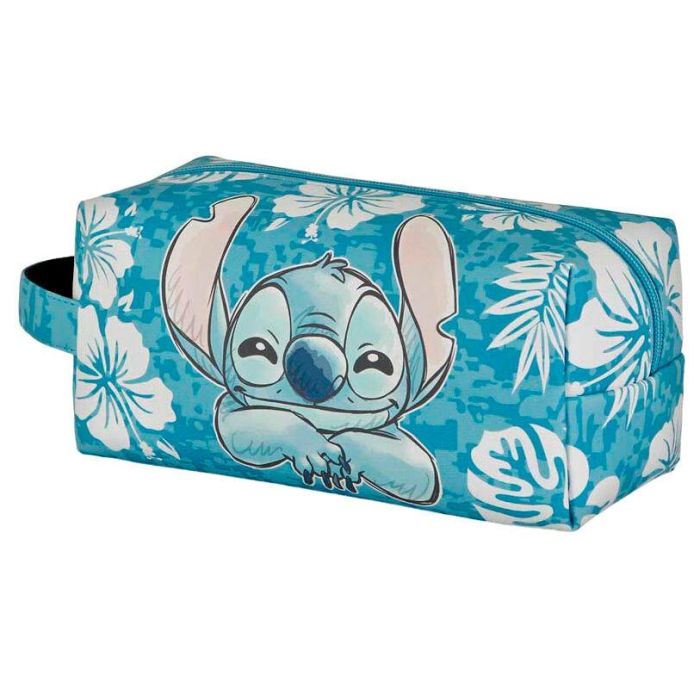 Disney Lilo y Stitch Neceser de Viaje Brick PLUS Azul con Asa para Trolley y Bolsillo Interior de Malla 13x27x13cm