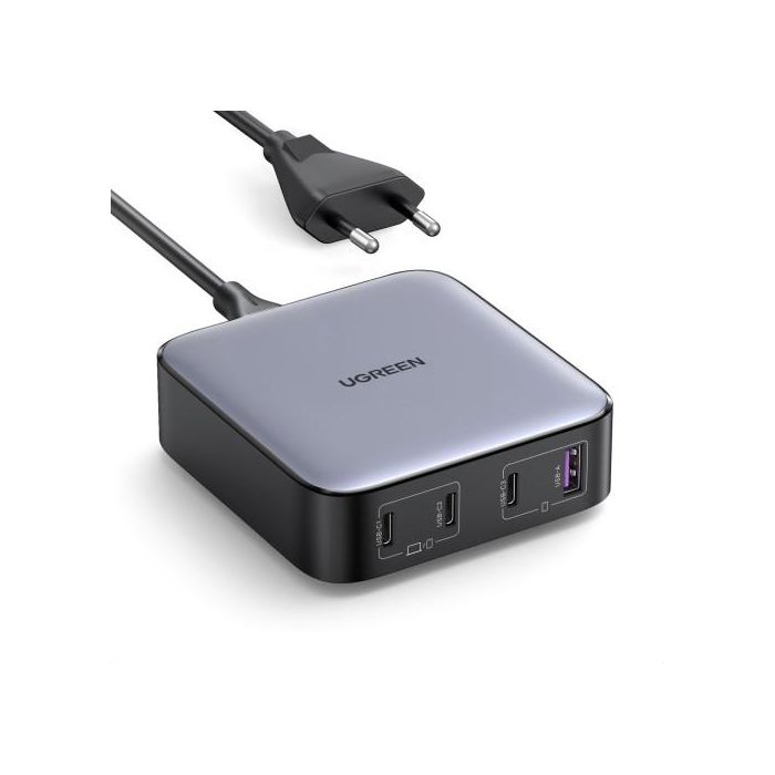 UGREEN Cargador Nexode 90928, Carga Rápida 100W, 3 USB C + 1 USB A, Compatible Universal, Gris 1 UGREEN Cargador Nexode 90928, Carga Rápida 100W, 3 USB C + 1 USB A, Compatible Universal, Gris 1