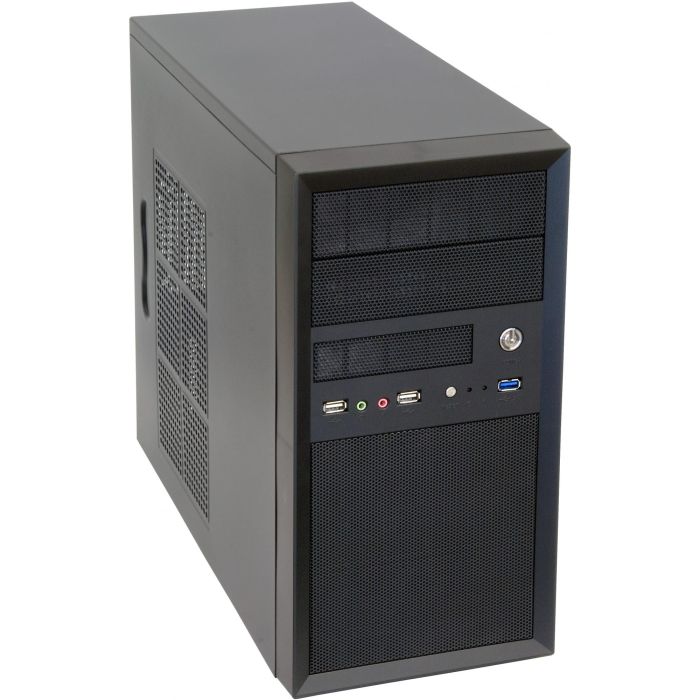 Chieftec CT-01B-OP Mini Torre PC Negro micro ATX para Hogar/Oficina con USB 3.2 Gen 1 y audio 2