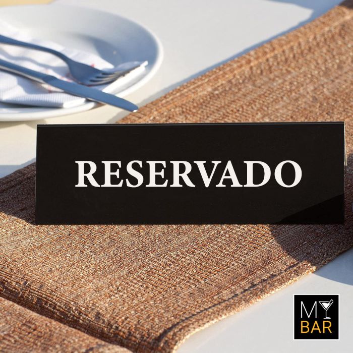 Placa Acrílica Reservado 15x5 cm - My Bar (24 Unidades) 9 Placa Acrílica Reservado 15x5 cm - My Bar (24 Unidades) 9