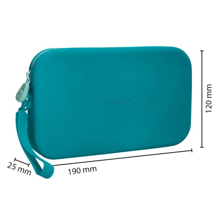 Estuche Portatodo Antartik Tropical Dive Silicona Soft Rectangular 190x120x25 mm Azul Turquesa 1