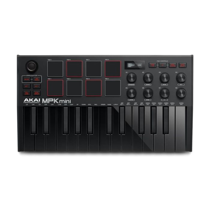 Akai Pro Mpk Mini Mk3 Controlador MIDI de 25 Teclas con Pads MPC y Pantalla OLED