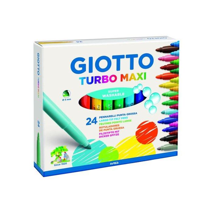 Giotto Rotuladores Turbo Maxi Colores Surtidos Estuche 24 Ud