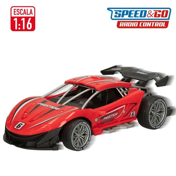 Coche Radio Control Speed & Go 22 x 7 x 11 cm 1:16 Rojo 6 Unidades 4 Coche Radio Control Speed & Go 22 x 7 x 11 cm 1:16 Rojo 6 Unidades 4