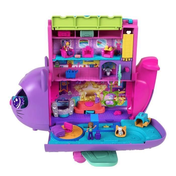 Polly Pocket - Avión Gatito Transformable - Caja con 2 minifiguras HWP19 5