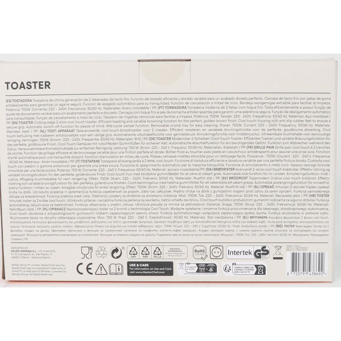 Tostadora Masterchef 700W (6 Unidades) 5 Tostadora Masterchef 700W (6 Unidades) 5